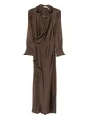 Simkhai Wrap-front Maxi Dress In Brown