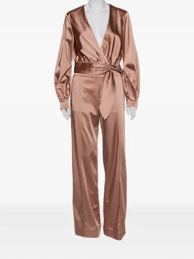 Pre-owned Simkhai Wraparound Satin Two-piece Set
