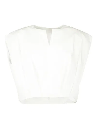 Simkhai Wrenli Cotton Pleated Top In White