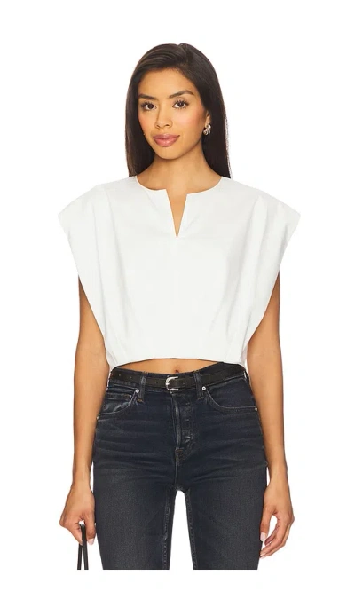 Simkhai Wrenli Cotton Pleated Top In White