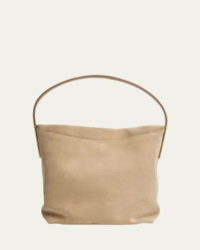 Simkhai Wynn Large Suede Bucket Bag In Sand
