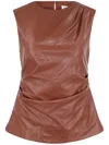 Simkhai Wynter Sleeveless Draped Top In Chestnut In Brown