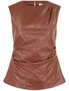 Simkhai Wynter Sleeveless Draped Top In Chestnut In Brown