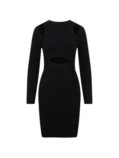 Simkhai Wolford Contoured Ribs Dress In Black
