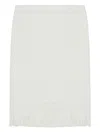 Simkhai Xavia Lattice-knit Fringe Skirt In White