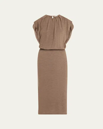 SIMKHAI XION DRAPED MERINO CAPE DRESS