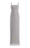 Simkhai Xyla Embroidered Gown In Silver