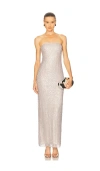 Simkhai Xyla Sequined Gown In Silver