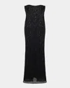 Simkhai Xyla Strapless Sequin Column Gown In Black