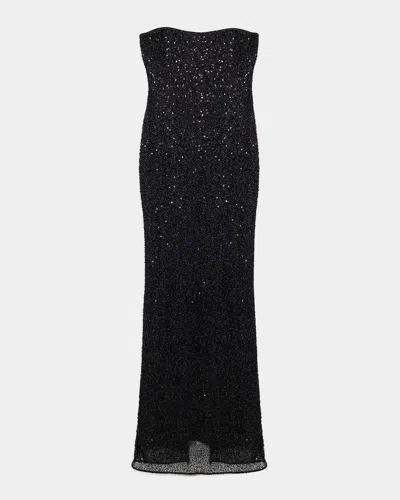 SIMKHAI XYLA STRAPLESS SEQUIN COLUMN GOWN