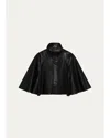 Simkhai Orvik Leather Cape Jacket In Black