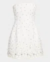 Simkhai Yasmin Strapless Embellished Bustier Mini Dress In White
