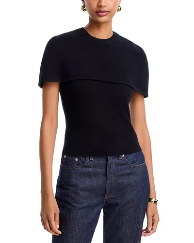 Simkhai Yuki Cashmere Short Sleeve Cape Top In Black
