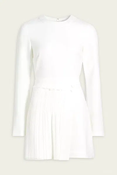 Simkhai Zabelle Long Sleeve Mini Dress In Ivory