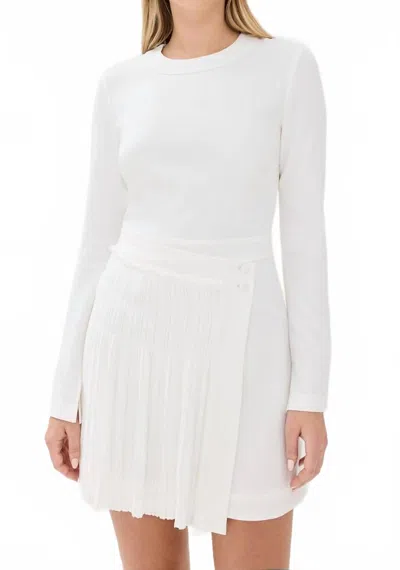 Simkhai Zabelle Long Sleeve Mini Dress In Ivory In White