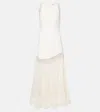 Simkhai Zakaria Mesh-paneled Crepe Maxi Dress In White