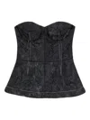Simkhai Women's Zander Jacquard Bustier Top In Black In Black