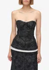 Simkhai Women's Zander Jacquard Bustier Top In Black In Black
