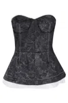 Simkhai Women's Zander Jacquard Bustier Top In Black In Black
