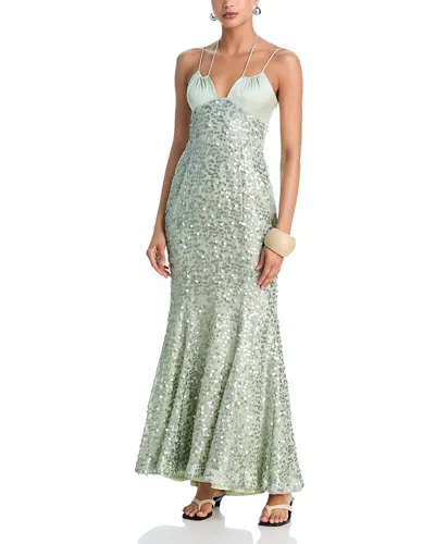 Simkhai Zarena Embellished Maxi Dress In Green