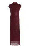 Simkhai Zaria Cowl Neck Midi Dress In Burgundy