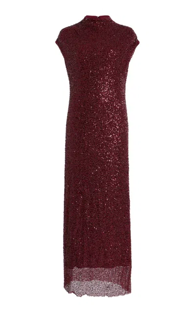 Simkhai Zaria Cowl Neck Midi Dress In Burgundy
