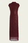 Simkhai Zaria Cowl-neck Midi Dress In Cranberry In Burgundy
