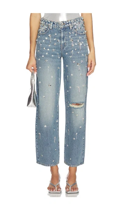 Simkhai Zealand Embellished Pant In Blue