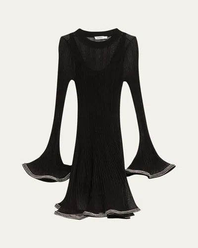 Simkhai Zelda Embellished Knit Mini Dress In Black