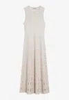 Simkhai Zelma Perforated Knit Midi Dress In Beige