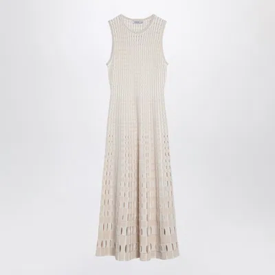 Simkhai Zelma Perforated Midi Dress In Sand Colour In Neutral