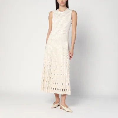 SIMKHAI SIMKHAI ZELMA PERFORATED MIDI DRESS IN SAND COLOUR