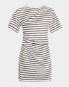 Simkhai Zeus Short Sleeve T-shirt Dress In Midnight Stripe In Midnight Stripe