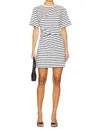Simkhai Zeus Short Sleeve T-shirt Dress In Midnight Stripe In White
