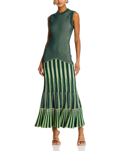 Simkhai Zhane Striped Dress In Botanical