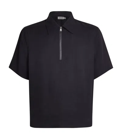 Simkhai Zip Ethan Polo Shirt In Blue