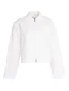 Simkhai Womens White Multi Edison Cropped Cotton-blend Jacket In White