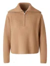 Simkhai Womens Camel Landry Half-zip Ribbed Cashmere Jumper In Brown