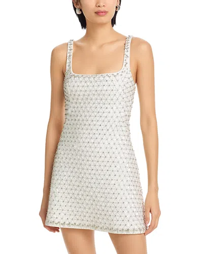 Simkhai Ziva Sleeveless Embellished Mini Dress In White