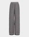 Simkhai Zuna Printed Wide-leg Pants In Black