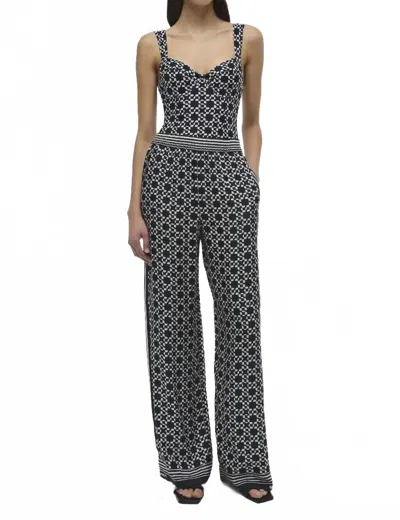 SIMKHAI ZUNA STRAIGHT LEG PAJAMA PANTS IN BLACK