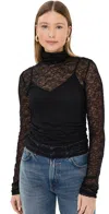 Simkhai Velora Floral-lace Bodysuit In Black