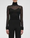 Simkhai Velora Floral-lace Bodysuit In Black
