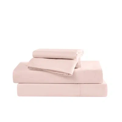 Simmons Essential Microfiber Brushed Sheet Set In Blush