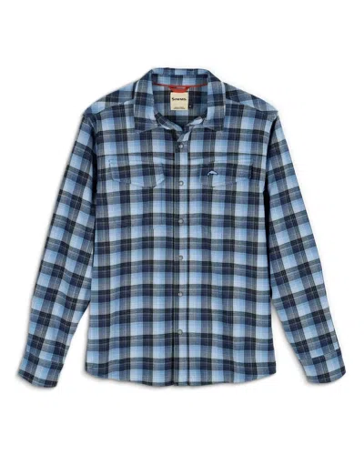 Simms Men's Gallatin Flannel Long Sleeve Shirt In Kennebec Plaid In Blue
