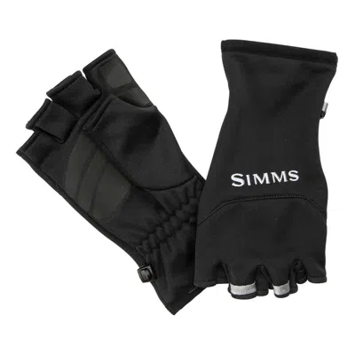 Simms Men's  Freehalf Finger Fishing Gloves In Black