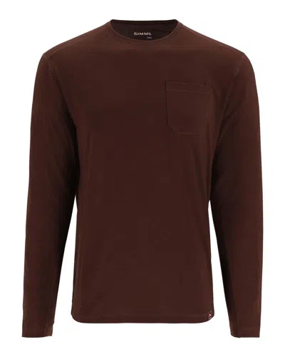 Simms Men's  Glades Crew Long Sleeve T-shirt In Brown