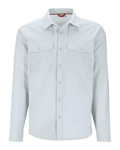 Simms Men's  No-see-um Bugstopper Long Sleeve Button Up Shirt In Blue