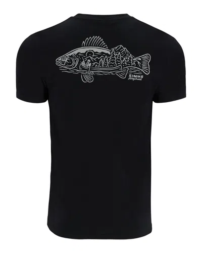 Simms Men's  Walleye Scene T-shirt In Black