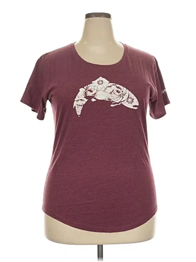 Pre-owned Simms Short Sleeve T-shirt In Burgundy